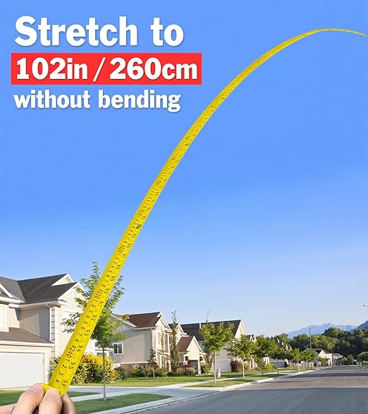 Tape Measure 25 ft, 12 Pack Bulk Easy Read Measuring Tape Retractable, Self-Locking Measurement Tape 25 FT by 1 in