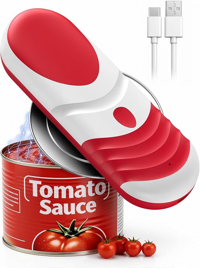 Electric Can Opener, Automatic Rechargeable Can Openers with One-Touch Smooth Edge & Magnetic Lid - Hands-Free Easy-Grip Opener for Seniors with Arthritis and Most Cans