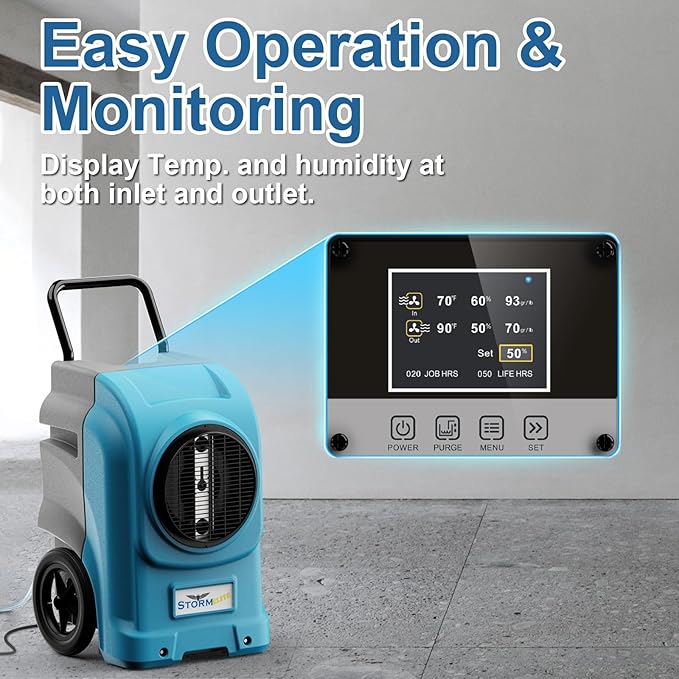 ALORAIR 270 PPD LGR Commercial Dehumidifier with Pump & Drain Hose, Portable Industrial Dehumidifiers with Wheels for Water Damage Restore, Basement, Garage, 6 Years Warranty