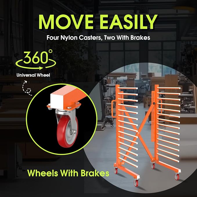 MOOFI 15-Shelf Door & Cabinet Door Paint Drying Rack–Heavy-Duty Metal Rack for Painting,Staining & Curing Doors,Cabinet Doors,Trim & Wood Panels– Space-Saving Drying System for Shops & Remodeling Pros