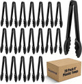 20 PCS Plastic Serving Tongs, Black Disposable Kitchen Salad Tongs | 9 Inch Disposable Serving Utensils Set, Perfect for Kitchen Buffets, BBQ Events Catering