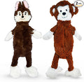 FGA MARKETPLACE Monkey-Fox Flat NO Stuffing NO Squeak Plush Dog Toy, Funny Style Will Entertain Your Pet for Hours, Recommended for Small and Medium Dog 21 INCH Long