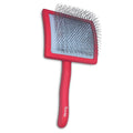 Diamondg Pet Slicker Brush for Dogs & Cats – Professional Grooming Brush for Shedding, Detangling & Coat Maintenance, Gentle Fine Wire Pins, Ergonomic Handle, Red