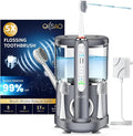 Electric Toothbrush with Water Flosser Combo,Sonic Flossing Toothbrush Gray | 3-in-1,5 Brush Modes,500ML Tank,Gum Care,Braces Friendly ,Bridge Cleaning Sonic Toothbrush & Water Flosser Combo