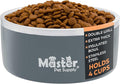 Master Pet Supply Stainless Steel Dog Bowls - 32 oz, Heavy Duty - Graphite, Double Wall Extra-Thick Insulated, Non-Slip Pet Water Bowl for Dogs, Cats & Pets, Anti Rust Metal, Dish Washer Safe