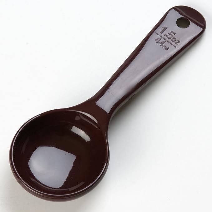 Carlisle FoodService Products Measure Miser Solid Measuring Spoon with Short Handle, 1.5 Ounces, Brown (Pack of 2)