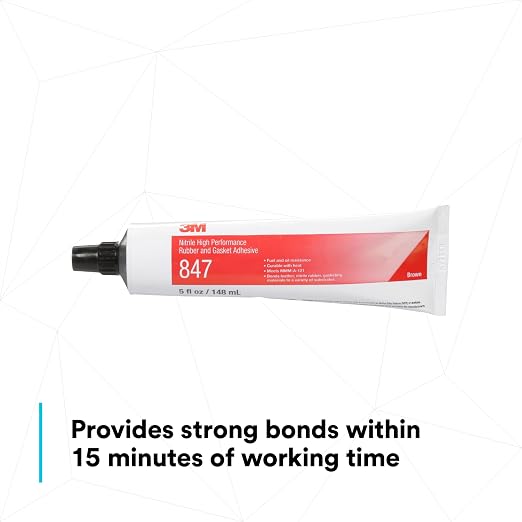 3M Nitrile High Performance Rubber and Gasket Adhesive 847, Brown, 5 Oz Tube, 1 Each