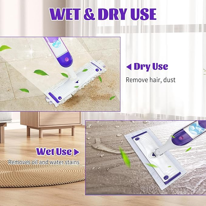 60 Pack Disposable Pads Compatible with Swiffer Power Mop Pads Replacement for Swiffer Power Mop Refills, Multi-Surface &Wood Floor Cleaning