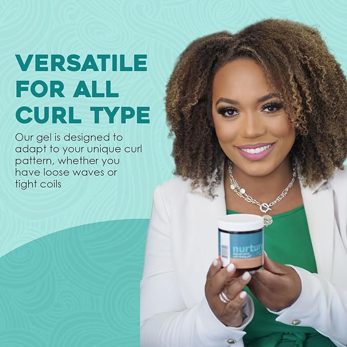 Nurture Healthy Curls Water-Locking Gel for Women, Curl Activator and Styling Product for Wavy and Curly Hair, Hydrating Curl Gel