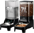 Marchul 7L/29 Cups Automatic Cat Feeder & 8L Gravity Water Dispenser Set | Patented Faucet for Overflow Prevention, Stainless Steel Bowl, Adjustable Elevated Base, Battery Operated, Timed Feeder