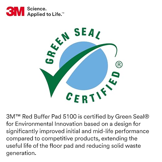 3M Red Buffer Pad 5100, 24 in