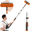 SISUPASSIE 36FT Reach 2-in-1 Window Squeegee, Professional Window Washing Kit with 7-30FT Extension Pole for Home, Indoor Outdoor Squeegee with Rotatable Head for High Windows