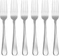 Oneida Silverware Set, Flight Everyday Flatware 6-Piece Dinner Fork Set, Service For 6, 18/0 Stainless Steel Dinner Forks, Rust Resistant, Dishwasher Safe, Home & Kitchen Utensils (Silver 6 Piece)