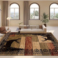 Rustic Lodge Moose Deer Rug for Bedroom Luxury Cabin Lodge Rugs Soft Colorful Patchwork Carpet Rectangular Floor Mat 5'x7'
