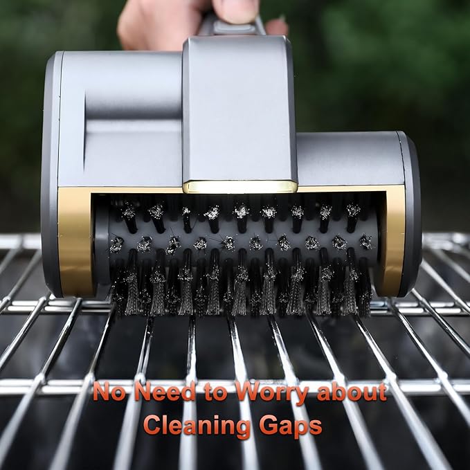 Electric Grill Brush for Outdoor Grill, BBQ Grill Cleaner with 3 Brush Heads, 3-Speed Cordless Rotary Brush, Adjustable Angle, 150-Min Runtime, Grill Cleaning Tool for Barbecue Grates