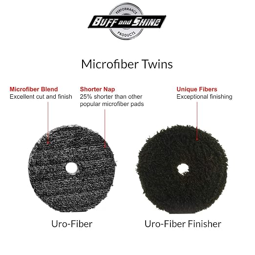 Buff and Shine URO-Fiber Microfiber Pad for Car Compounding, Cutting, Buffing, Waxing, and Polishing - Compatible with Long-Throw, High-Action, Dual-Action, and Random Orbital Polisher - 5 in (6 Pads)