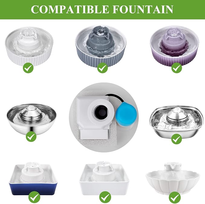Cepheus 2 Pack Rubber Cap Replacement Compatible with Pagoda Drinking Fountain, Ceramic 360 Pet Fountain