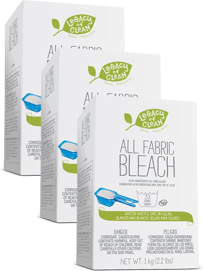 Fast-to-Dissolve SA 8 Biodegradable/Chlorine-Free/Kosher Certified Concentrated Laundry Bleach Powder for All Kinds of White/Color Fabric for 6.6 LBS(Max 99 Loads)
