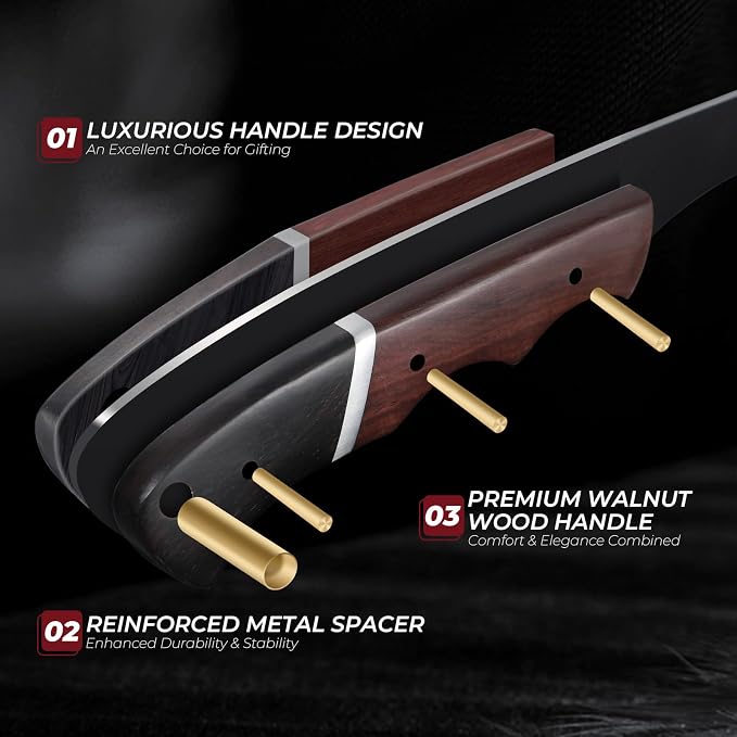 DRGSKL Boning Knife 7 inch - Brisket Trimming Knives for Meat Cutting | Japanese ATS-34 Steel, Full Tang, Ergonomic Walnut Handle, Precision Cutting, Gift Box