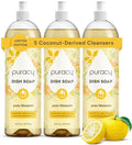 Puracy Natural Dish Soap - Skin-Softening Dishwashing Soap, Non-Toxic Dish Soap, Organic Liquid Dishwashing Detergent Soap, Coconut-Derived Cleanser (Yuzu Blossom, 16 fl oz, 3 Pack)