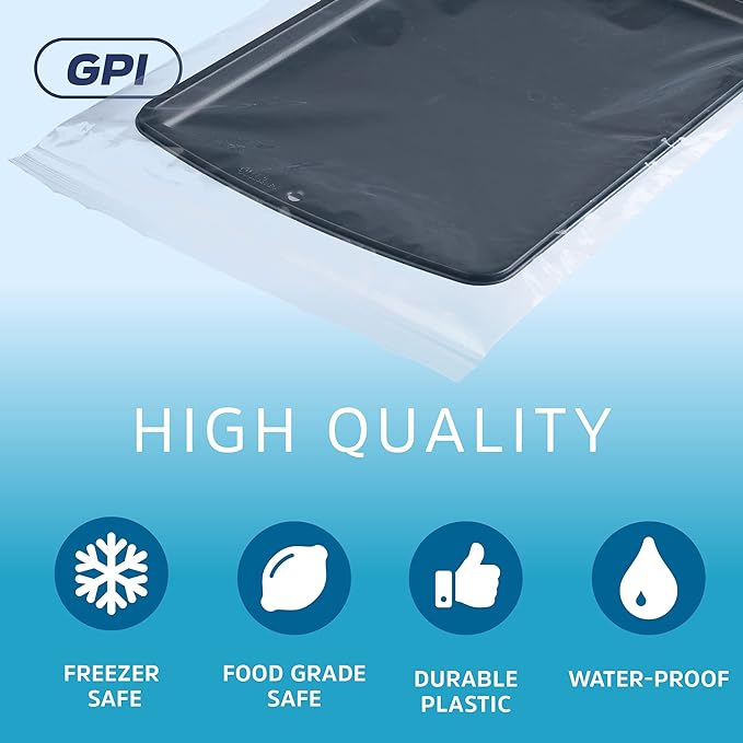 GPI - 18" x 20" Extra Large Reclosable Zip Bags - 4 Mil Heavy-Duty - Pack of 100 - Clear Plastic Zipper Lock Bags, Resealable Poly Baggies For Clothing, Tools, Travel, Storage & Packaging.
