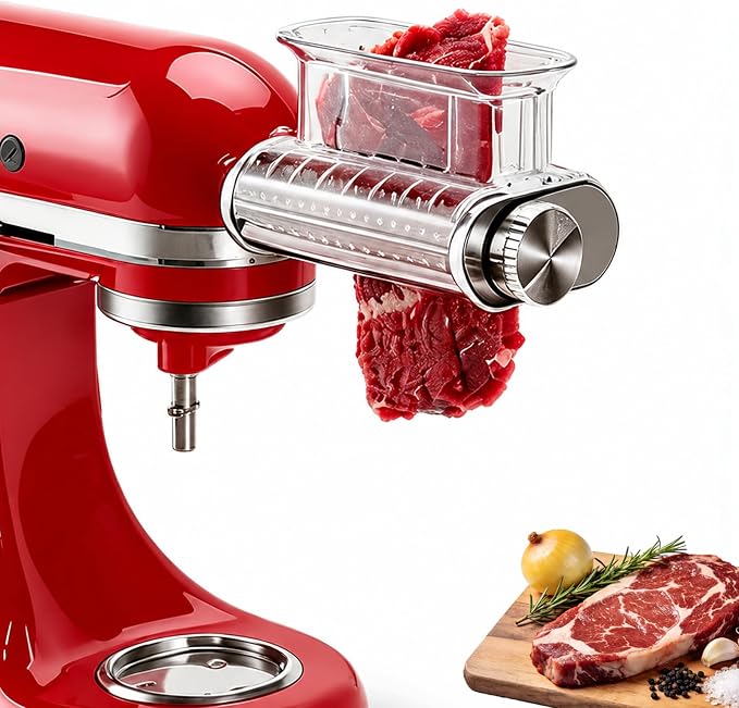 Stainless Steel Meat Tenderizer Attachment for KitchenAid Stand Mixer | 3 Adjustable Thickness, Stainless Steel Meat Tenderizer Tool , Dishwasher Safe, Suitable for Steaks, Pork Chops