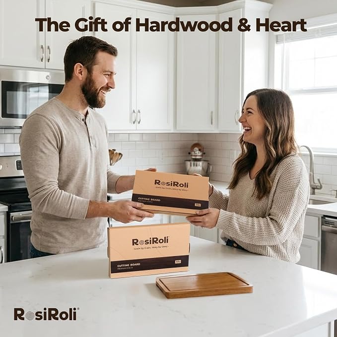 Small Acacia Wood Cutting Board for Kitchen, 11.5x7 Inch | Natural Acacia Wood, Strong Magnetic Connectors, 23-Inch Extended Platter, Deep Juice Groove, Side Handles