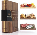 Book Cutting Board Set, Acacia Wooden Cutting Boards for Kitchen, Cutting Boards That Look Like Books for Charcuterie Vegetables Cheese Meat, 3pcs Chopping Board for Home Cooks & Decor