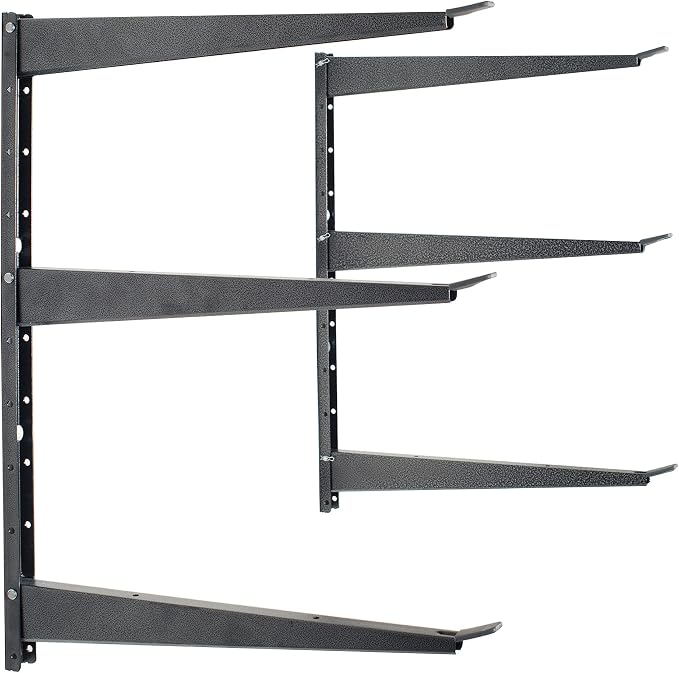 Delta Heavy Duty Wood and Lumber Storage Rack, Holds Up To 480 lbs - Easy to Install Mounted Rack With Steel Construction for Indoor & Outdoor Storage Solution For Garage, Basement & Pantry Cycle