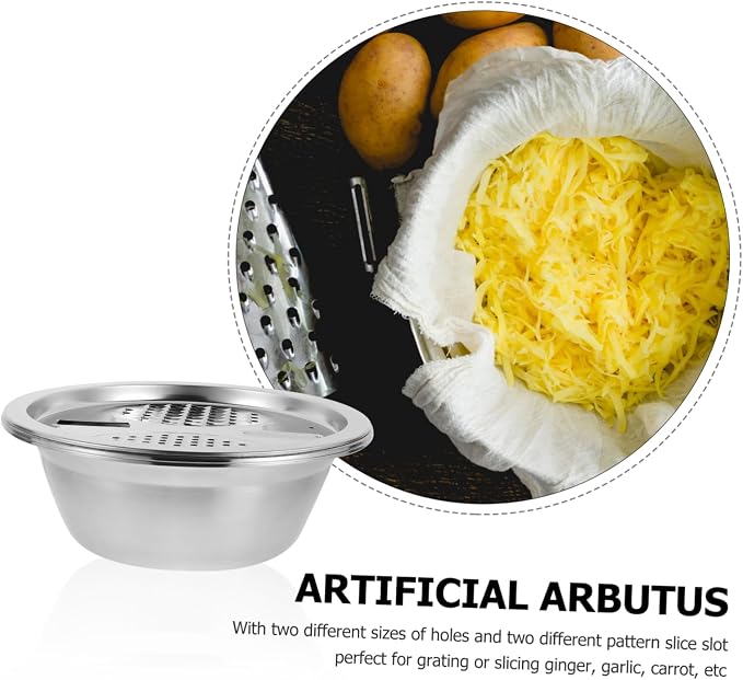 3pcs Stainless Steel Grater Basin Slicer Colander Cutter Dicer Cheese Slicer Vegetable Peeler Fruit Kitchen Tools
