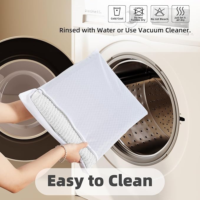 TYUU Bathroom Rugs Non Slip Washable, Super Absorbent Thin Bath Mat Quick Dry Low Pile Bathroom Rug, White 20"x48"