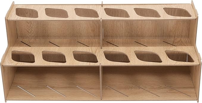 HG Art Concepts Mezzo Artist Paint & Brush Rack - Wood Grain Laminate Multi Layer Desk Stand Professional Storage Display Organizer for paintbrushes and Large Tubes