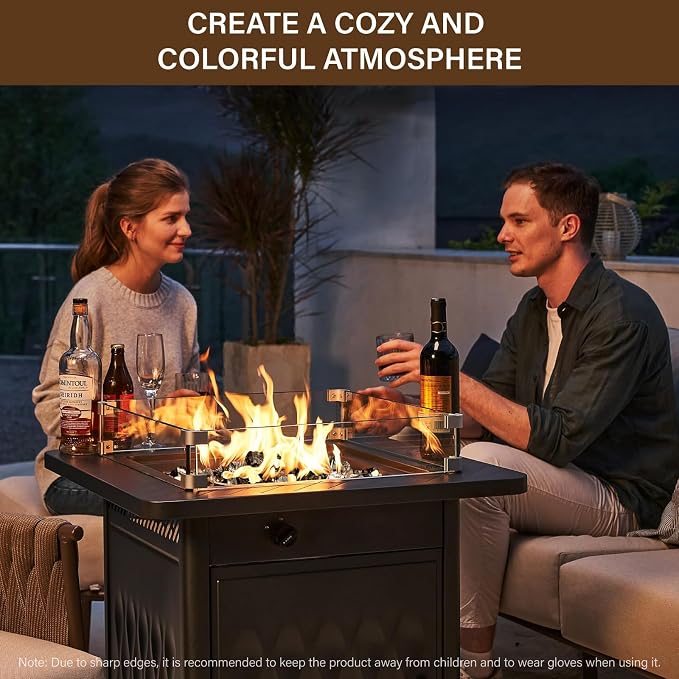 NUPICK 10 Pound Fire Glass, 1/4 Inch Reflective Fire Pit Glass | Tempered Fire Pit Rocks for Propane or Natural Gas, Glass Rocks for Fire Pit Table, Fireplace, Fire Bowl, Landscaping, Bronze