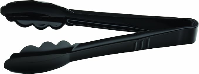 Carlisle FoodService Products 470903 Carly Salad Tong, 9" Utility Tong, Black, 12 Pack