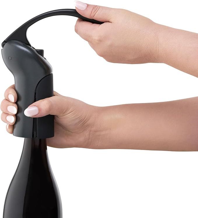 Rabbit Vertical Corkscrew Wine Opener with One-Pull Lever Design, Easy Manual Operation, Includes Foil Cutter and Durable Stainless Steel Spiral