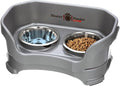 Neater Pet Brands Neater Feeder Deluxe Mess Proof Cat Bowls Elevated, Made in USA, No Spill Raised Bowls for Indoor Cats, Stainless Steel Food and Water Bowl Set, Pet Dish Feeding Station, Gunmetal