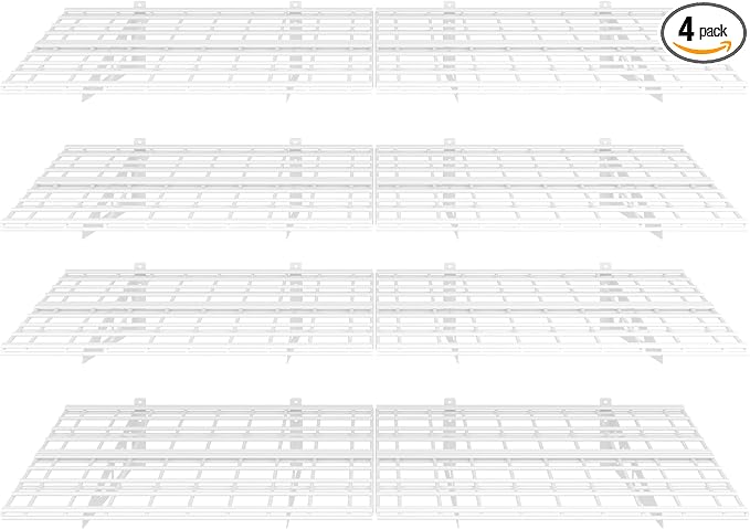 FLEXIMOUNTS 4-Pack 24-inch-by-72-inch Wall Shelf Garage Storage Rack Wall Mounted Floating Shelves 2x6 ft,White, Classic Series