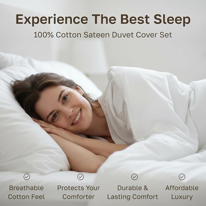 California Design Den Full/Queen Size Duvet Cover Set, 400 Thread Count 100% Cotton, Sateen Comforter Cover & 2 Pillow Shams Bedding Queen Size Set, Button Closure, Corner Ties (Paisley Beige)