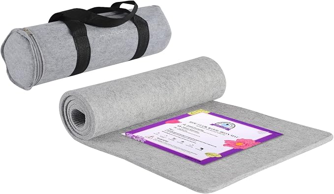 Rdutuok Wool Pressing Mat, 54in x 15in, 100% New Zealand Wool Ironing Mat | Extra Large 1/2" Thick Ironing Pad with Carrying Case for Quilting, Sewing, Embroidery and Large Quilt Projects