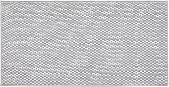 TYUU Bathroom Rugs Non Slip Washable, Super Absorbent Thin Bath Mat Quick Dry Low Pile Bathroom Rug, Light Grey 24"x47"
