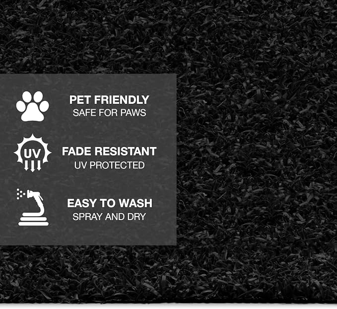 Prest-O-Fit 2-0518 Trailhead Step Rug 19.5 in. W (3 Pc Set) Fits MORryde StepAbove 3 Step - Obsidian Black | Fits MORryde StepAbove 3-step entries, bristle texture brushes dirt from shoes, UV-protected, hose off to clean