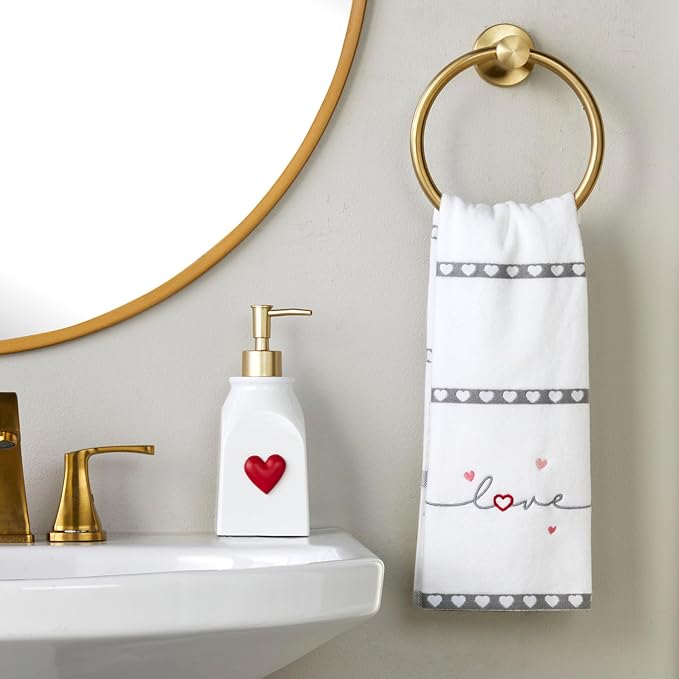 SKL Home Seasonal Soap/Lotion Dispenser Gift Set with 7 Interchangeable Magnetic Holiday Attachments, Refillable for Bathroom & Kitchen, Gold