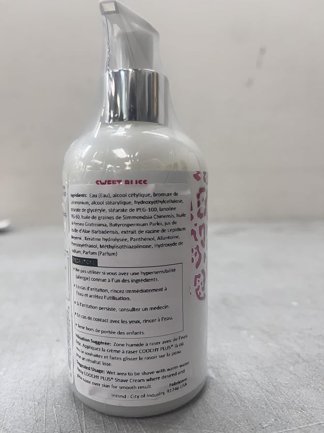 IntiMD Coochy Plus Intimate Shaving Cream SWEET BLISS For Pubic, Bikini Line, Armpit - Rash-Free With Patent-Pending MOISTURIZING+ Formula, Prevents Razor Burns & Bumps, In-Grown Hairs 8.5oz (1-Pack)