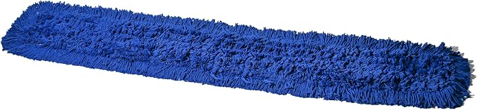 Commercial Dust Mop Replacement Head – 60 x 5 in. Cotton Nylon Reusable Mop Head – Industrial Dust Mop Refill for Floor Cleaning & Janitorial Supplies, Blue