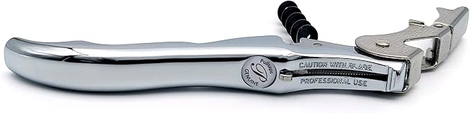 Pulltap's Genuine Slider Boss 150 Waiter's Corkscrew – Double-Hinged Wine Key with Sliding Foil Cutter – Patented Design – Made in Spain – Cromado (Chrome)