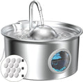 Stainless Steel Cat Water Fountain: Cat Fountain with with 6 Filters + 3 Sponges - 88oz/2.6L Slient Pet Water Fountains for Cats Indoor - DCTROD Kitten Fountains - Gifts for Cats Dogs Small Animals