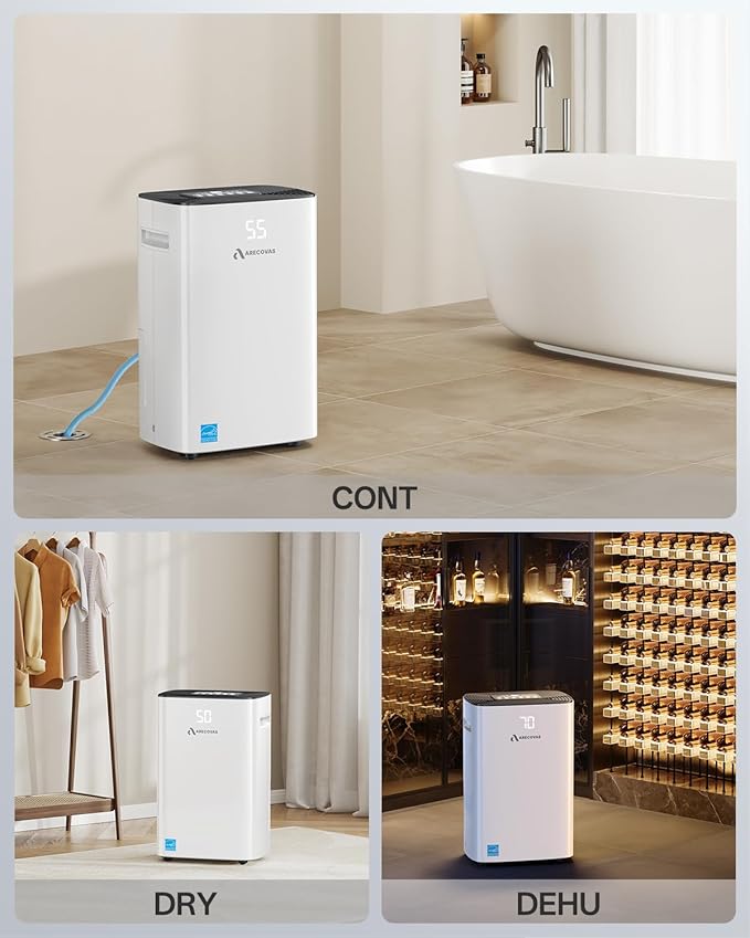 52 Pints Dehumidifier for Basement Bedroom Bathroom Large Room Home, 4500 Sq.Ft Dehumidifiers with Drain Hose, 2025 Energy Star Certificate, Humidity Control, 24H-Timer, Auto Defrost (52, Pints)