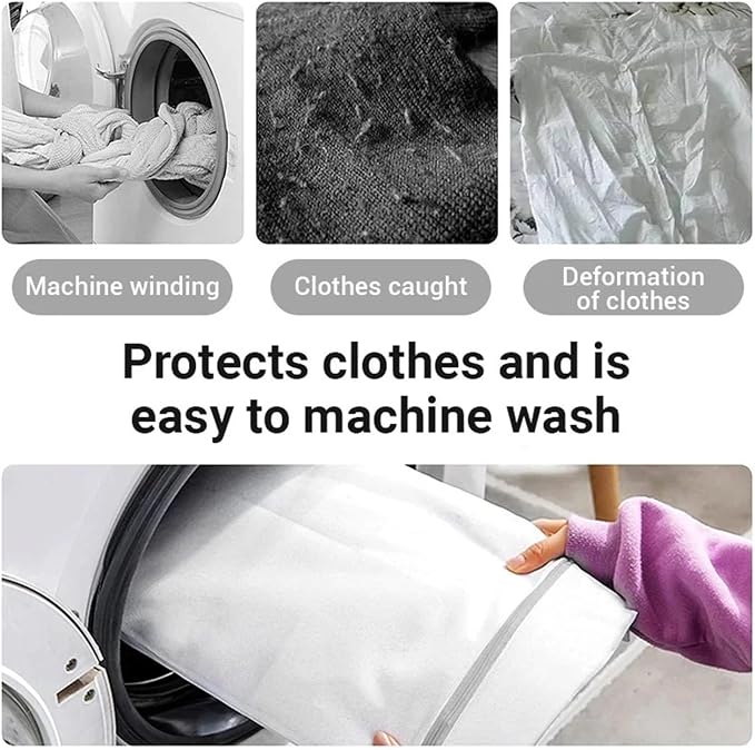 Laundry Bag Reusable Mesh Wash Bag With Non Rust Zipper Clothes Protection Net Washing Machine Universal(1PC-15x16CM)