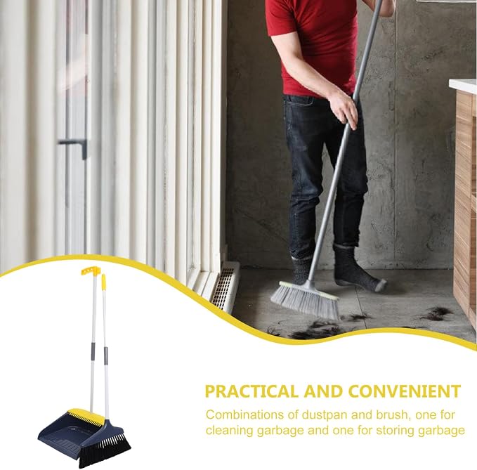 1set Broom and Dustpan Home Cleaning Soft Bristle Sweeping Tool Kit for Floors and Indoor Use Compact and Easy to Store for Keeping Your Space Tidy