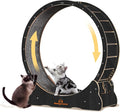 Homegroove Cat Wheels for Indoor Cats, 43" Large Cat Exercise Running Treadmill Wheel with Carpeted Runway for Kitty’s Longer Life, Black(L)
